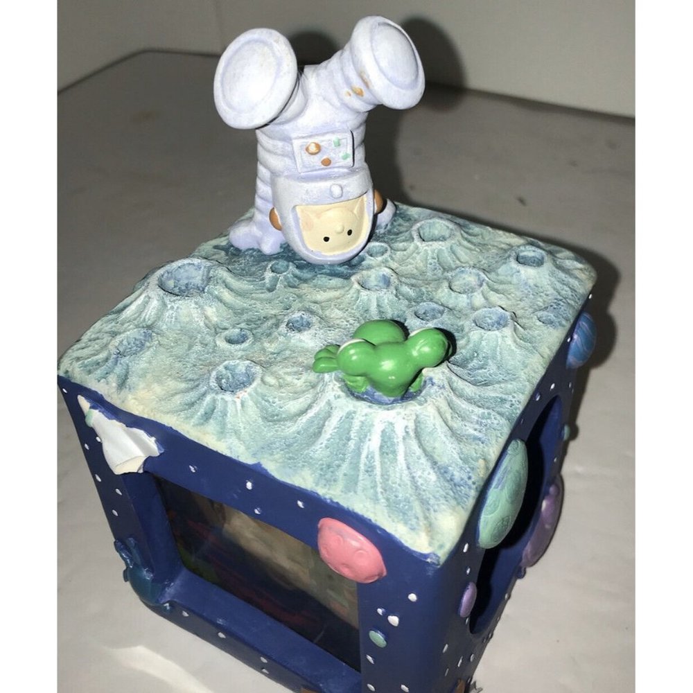 Holson Ceramic Photo Cube Little Boy In Space Suit Hand Painted Picture